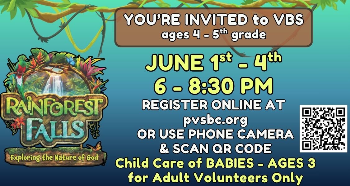2026 RAINFOREST FALLS VBS JUNE 1-4 3.75 x 2