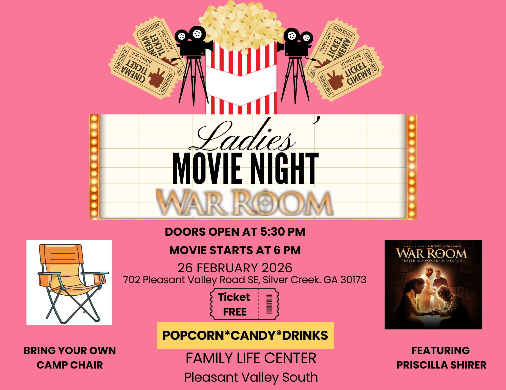 Pink Modern Valentine's Movie Night Poster (5.5 x 8.5 in) (11 x 8.5 in)